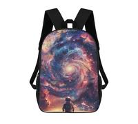 sinyumoney Cosmic Astronaut Journey-2 Backpacks 3D Printed 17inch Kids School Backpack Outdoor Casual Daypack Casual Travel Bags for Middle School Students