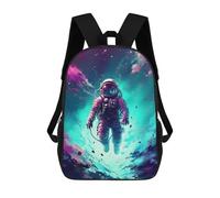 sinyumoney Cosmic Astronaut Journey-2 Backpacks Kids School Backpack School Bag 3D Printed School Bag for Boys Elementary And Middle School Students 17inch