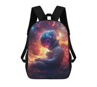 sinyumoney Cosmic Astronaut Meditation-3 School Backpack Fashion Stationery Backpack Waterproof Casual Daypacks for Camping Outdoor Adventures And Daily Travel 17inch
