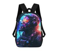 sinyumoney Cosmic Astronaut Portrait-3 Backpack 3D Print Kids Bag Elementary Students Daypack Lightweight School Bag for Children Girls Boys Nursery Lunch Pack 17inch