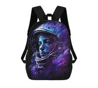 sinyumoney Cosmic Astronaut Portrait-5 Children's 17 Inch School Backpack 3D Printed Anime Movies for Kids Travel Rucksacks Book Bags Kids School Bag