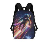 sinyumoney Cosmic Astronaut Rainbow Kids' Backpack 3D Printing School Bag Boys Cool Daypacks Casual Knapsack Fun Back Bag for Kids And Teenager 17inch