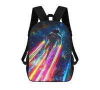 sinyumoney Cosmic Astronaut Rainbow Lights Backpack School Large School Backpack for Boys for Teenage Girls Boys Women Men 17inch
