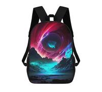 sinyumoney Cosmic Aurora Landscape Children’s Backpack Girls Boys, 17 Inch Rucksack Bag, Daypack, Primary School, Perfect for Back to Kids