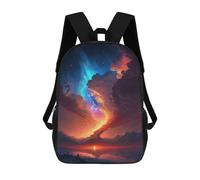 sinyumoney Cosmic Aurora Over Frozen Peaks 3D Printed Kids School Bag Rucksacks Children's School Fashion Casual Back Pack High Capacity Travel Book Bags Backpack for Kids 17inch