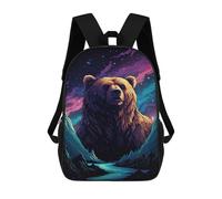 sinyumoney Cosmic Bear Majesty Children's Backpacks School Backpack 3D Printed for Kids Travel Rucksacks Book Bags Kids 17inch School Bag