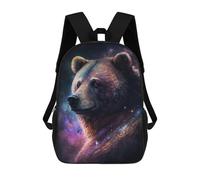 sinyumoney Cosmic Bear Portrait Art Print-1 Backpack School Bag Large School Backpack for Boys - Perfect for Travel, Work And Daily Use 17inch