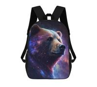 sinyumoney Cosmic Bear Portrait Art Print-3 School Bags Lightweight Schoolbag Dayback Bookbag College for Boys/Girls/Teenagers 17inch