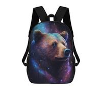 sinyumoney Cosmic Bear Portrait Art Print-5 Backpack School Bag High Secondary School Bags Casual Backpack for Teenage Girls Boys Women Men 17inch