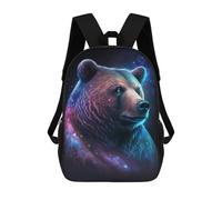 sinyumoney Cosmic Bear Portrait Artwork Backpack School Bag Water Resistant School Bag Business Backpack for Boys/Girls/Teenagers 17inch