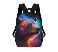 sinyumoney Cosmic Bear Portrait Backpack School Bag Water Resistant School Bag Business Backpack for Girls Boys Teenage 17inch