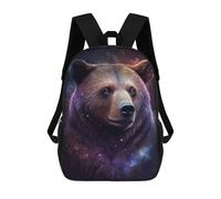 sinyumoney Cosmic Bear Portrait Print Backpack School Bag Computer Rucksack for School/Work/Travel for Camping Outdoor Adventures And Daily Travel 17inch