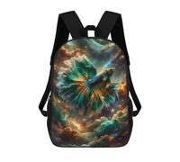 sinyumoney Cosmic Betta Children's Backpacks School Backpack 3D Printed Backpack for Kids Travel Rucksacks Book Bags Kids School Bag 17inch