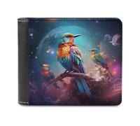 sinyumoney Cosmic Birds in Flight -1 3D Print PU Leather Men's Wallet Credit Cards Coins RFID Blocking Stylish Banknote Compartments Purse Youth Guys 11.7cm*9.5cm