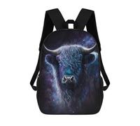 sinyumoney Cosmic Bull Art Print Backpack School Bag Rucksack Casual Daypacks School Work Travel Bag for Teenage Girls Boys Women Men 17inch