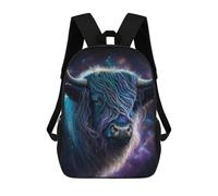sinyumoney Cosmic Bull Portrait-3 Children’s Backpack Girls Boys, 17 Inch Rucksack Bag, Daypack, Primary School, Perfect for Back to Kids