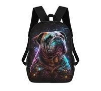 sinyumoney Cosmic Bulldog Art Print School Backpack Lightweight Schoolbag Dayback Bookbag College for Men, Women & Teenage Boys 17inch
