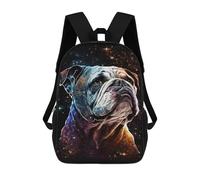 sinyumoney Cosmic Bulldog Portrait-5 Backpack School Bag Lightweight Casual Daypack School Backpacks for Teenage Girls Boys Women Men 17inch