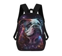 sinyumoney Cosmic Bulldog Portrait-6 School Backpack Fashion Stationery Backpack Waterproof Casual Daypacks for Camping Outdoor Adventures And Daily Travel 17inch