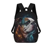 sinyumoney Cosmic Bulldog Portrait-9 Backpack School Bag Water Resistant School Bag Business Backpack for Boys/Girls/Teenagers 17inch