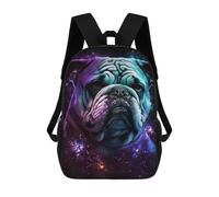 sinyumoney Cosmic Bulldog Portrait Backpack School Bag Lightweight Airport College Students Back Pack for School/Work/Travel 17inch