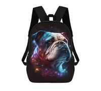 sinyumoney Cosmic Bulldog Portrait Print School Backpack Business Durable Laptop Bag for Camping Outdoor Adventures And Daily Travel 17inch