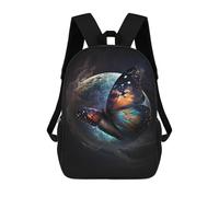 sinyumoney Cosmic Butterfly Art Print-3 Children's Backpacks School Backpack 3D Printed for Kids Travel Rucksacks Book Bags Kids 17inch School Bag