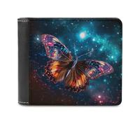 sinyumoney Cosmic Butterfly Flight 3D Print PU Leather Wallet Slots ID Window Slim Elegant Leather Wallet Craftsmanship Gifts 11.7cm*9.5cm
