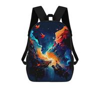 sinyumoney Cosmic Butterfly Kids School Backpack 3D Printed Fashion School Bag Casual School Bag for Boys Elementary And Middle School Students 17inch