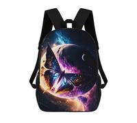 sinyumoney Cosmic Butterfly Nebula School Backpack Lightweight Airport College Students Back Pack for Boys/Girls/Teenagers 17inch