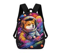 sinyumoney Cosmic Canine Astronaut-3 School Backpack 3D Printed Children's 17inch Backpacks Bag Bookbag for Kids Boy Girl Book Bags Kids School Bag Travel Rucksacks