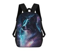 sinyumoney Cosmic Canine Aurora School Backpack Large School Backpack for Boys for Campus Outdoor Travel Sports 17inch