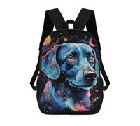 sinyumoney Cosmic Canine Canvas Backpack Schoolbags for Boys Girls Casual Sport Daypack Elementary Primary Large Capacity Bookbags 17inch