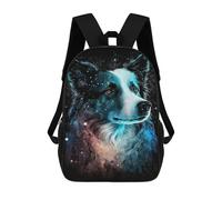sinyumoney Cosmic Canine Canvas Print-2 3D Printed 17 Inch School Backpack Casual Children's Backpacks 3D Printed for Boys Elementary And Middle