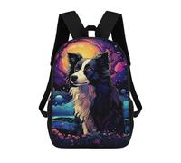 sinyumoney Cosmic Canine Dreamscape School Bags Fashion Stationery Backpack Waterproof Casual Daypacks for Men, Women & Teenage Boys 17inch