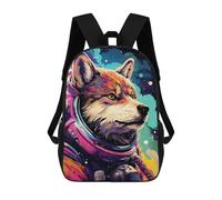 sinyumoney Cosmic Canine Explorer Backpack School Bag Lightweight Casual Daypack School Backpacks for School/Work/Travel 17inch