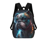 sinyumoney Cosmic Canine Glasses Kids Backpack, Kids School Bag 3D Printed School Backpacks for Boys And Teenager School Students 17inch