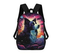 sinyumoney Cosmic Canine Majesty-1 Backpack School Rucksack Casual Daypacks School Work Travel Bag for Men, Women & Teenage Boys 17inch