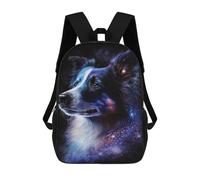 sinyumoney Cosmic Canine Portrait-10 Rucksacks 3D Printed Children 17inch Backpacks Fashion Casual Daypack Travel Bags Outdoor Casual Daypack for Boy And Girl
