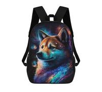sinyumoney Cosmic Canine Portrait 17inch School Bag 3D Printed Children's School Backpack Casual Fashion Travel Backpacks for Kids School Students