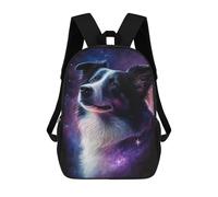 sinyumoney Cosmic Canine Portrait-7 3D Printed 17 Inch School Backpack Children's Backpacks 3D Printed Cool Knapsack for Boys Elementary And Middle