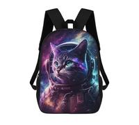 sinyumoney Cosmic Cat Astronaut Art Print-3 Backpack School Large School Backpack for Boys for Teenage Girls Boys Women Men 17inch