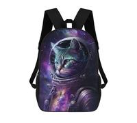 sinyumoney Cosmic Cat Astronaut Art Print-4 Backpack School Secondary Causal Travel High School Bags for Campus Outdoor Travel Sports 17inch