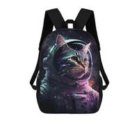 sinyumoney Cosmic Cat Astronaut Art Print-9 Backpack School Bag High Secondary School Bags Casual Backpack for Teenage Girls Boys Women Men 17inch