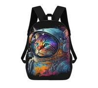 sinyumoney Cosmic Cat Astronaut Art Print Backpack School Bag Lightweight Airport College Students Back Pack for School/Work/Travel 17inch