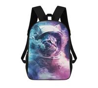 sinyumoney Cosmic Cat Astronaut Art Print School Backpack Large Lightweight Casual Backpack for Girls Boys Teenage 17inch