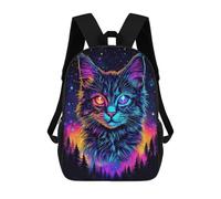 sinyumoney Cosmic Cat Backpack School Bag Large School Backpack for Boys for Camping Outdoor Adventures And Daily Travel 17inch
