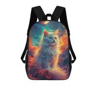 sinyumoney Cosmic Cat Fantasy Art Backpack School Bag High Secondary School Bags Casual Backpack - Perfect for Travel, Work And Daily Use 17inch