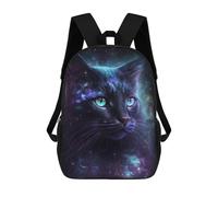 sinyumoney Cosmic Cat Fantasy Art Print-3 Backpack School Lightweight Casual Daypack School Backpacks for School/Work/Travel 17inch