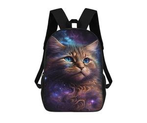 sinyumoney Cosmic Cat Fantasy Art Print-4 Backpack School Lightweight Airport College Students Back Pack for Girl, Teen Girls 17inch